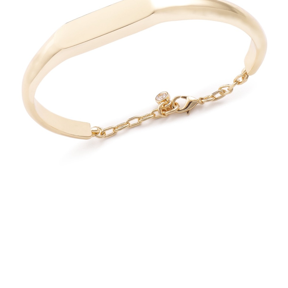 Crystal Charm Signet Cuff Bracelet